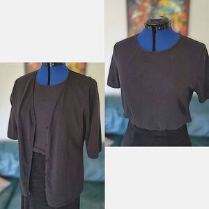 Vtg Rodier black lightweight knit sweater set